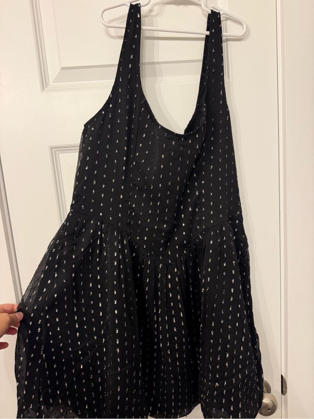 American Eagle Outfitters Black Dress with Silver Dot Accents